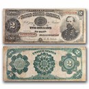 1891 $2 Treasury Note General James McPherson Fine+ (Fr#356)