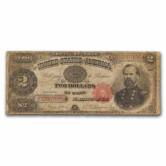 1891 $2 Treasury Note General James McPherson Fine (Fr#357) 1891 $2 Treasury Note General James McPherson Fine (Fr#357)
