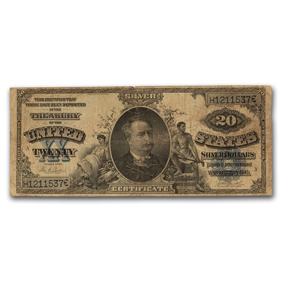 1891 $20 Silver Certificate Daniel Manning Fine (Fr#321) 1891 $20 Silver Certificate Daniel Manning Fine (Fr#321)