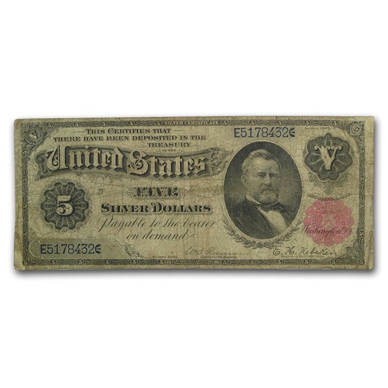 1891 $5.00 Silver Certificate VG 1891 $5.00 Silver Certificate VG