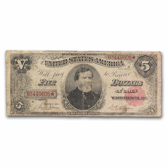 1891 $5.00 Treasury Note General Thomas VG (Fr#362) 1891 $5.00 Treasury Note General Thomas VG (Fr#362)