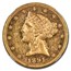 1891 $5 Liberty Gold Half Eagle MS-60 NGC (PL)
