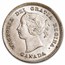 1891 Canada Silver 5 Cents Victoria AU