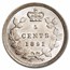 1891 Canada Silver 5 Cents Victoria AU