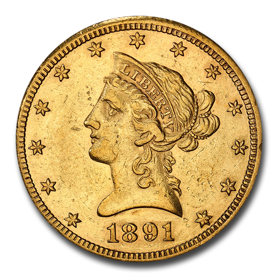 Buy 1891-CC $10 Liberty Gold Eagle AU-50 PCGS | APMEX