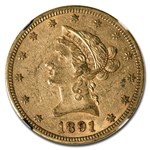 1891-CC $10 Liberty Gold Eagle AU-55 NGC