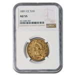 1891-CC $10 Liberty Gold Eagle AU-55 NGC