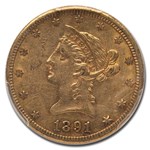 1891-CC $10 Liberty Gold Eagle AU-55 PCGS