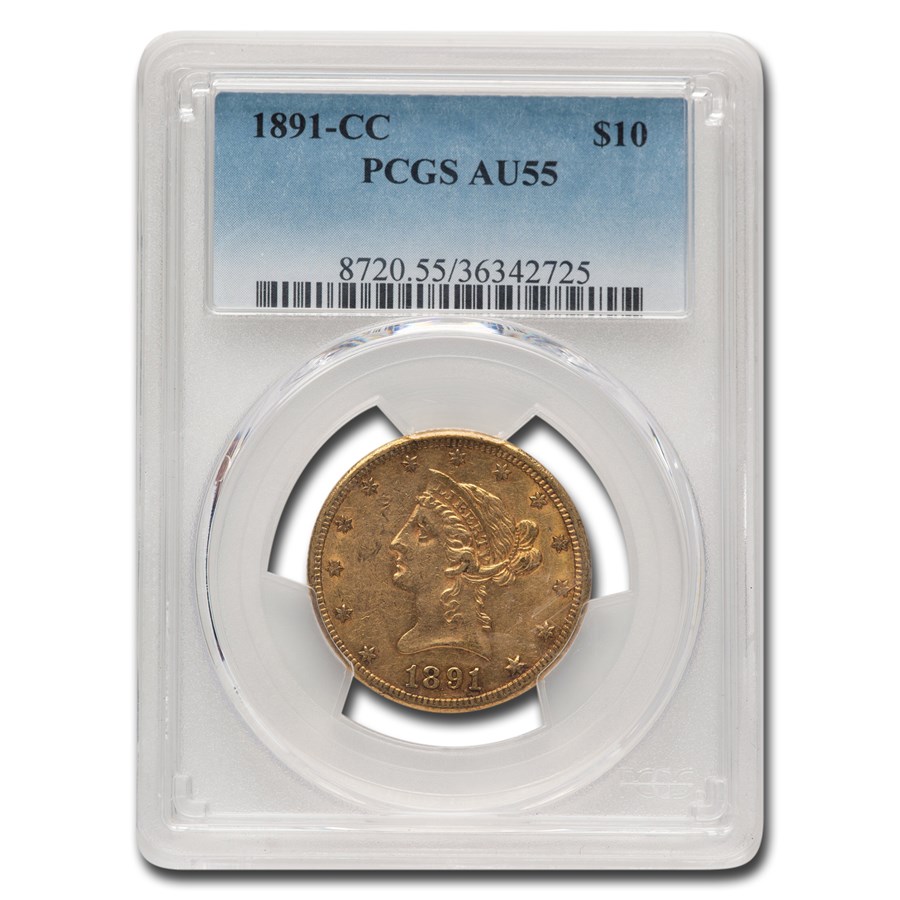 1891-CC $10 Liberty Gold Eagle AU-55 PCGS