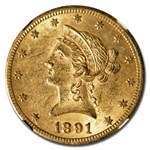 1891-CC $10 Liberty Gold Eagle MS-60 NGC