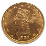 1891-CC $10 Liberty Gold Eagle MS-61 NGC CAC