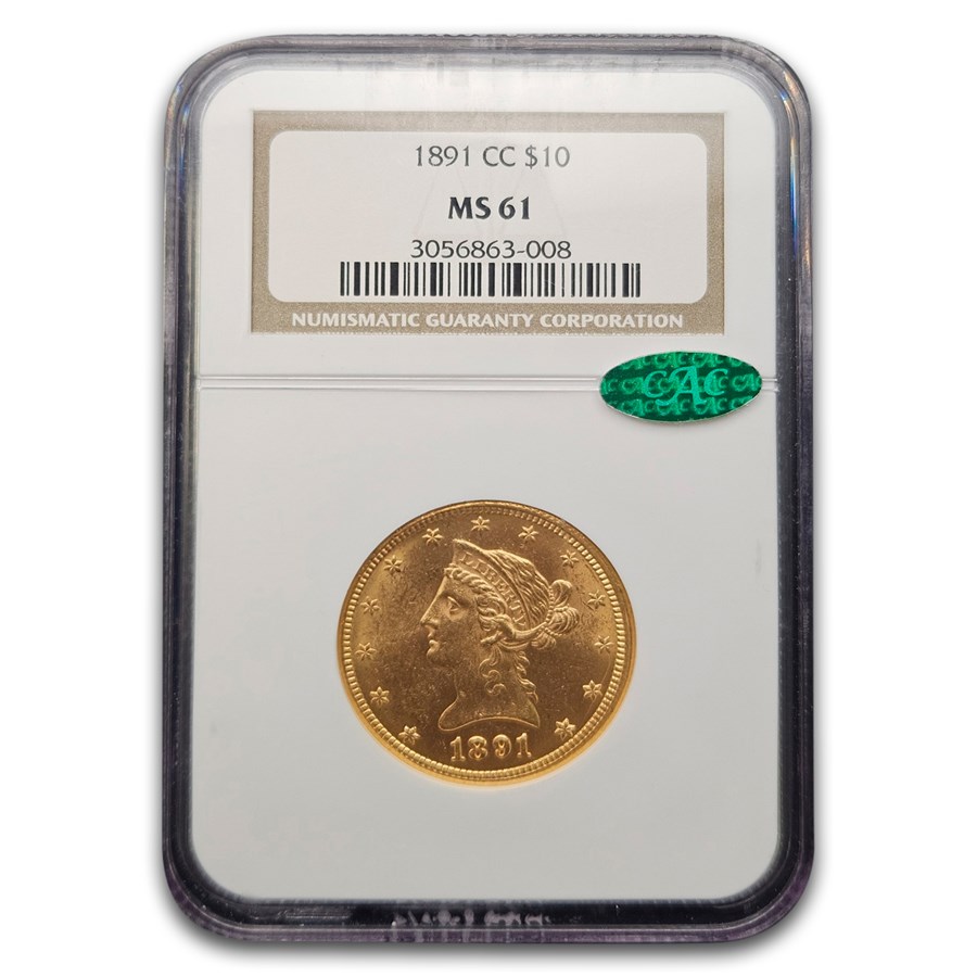 1891-CC $10 Liberty Gold Eagle MS-61 NGC CAC