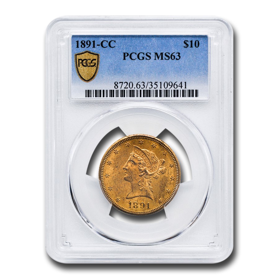 1891-CC $10 Liberty Gold Eagle MS-63 PCGS