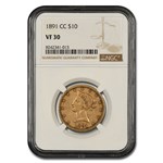 1891-CC $10 Liberty Gold Eagle VF-30 NGC