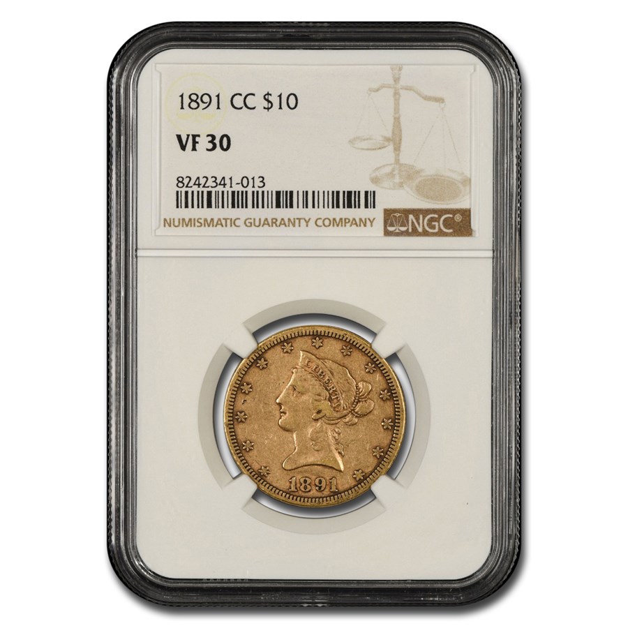 1891-CC $10 Liberty Gold Eagle VF-30 NGC
