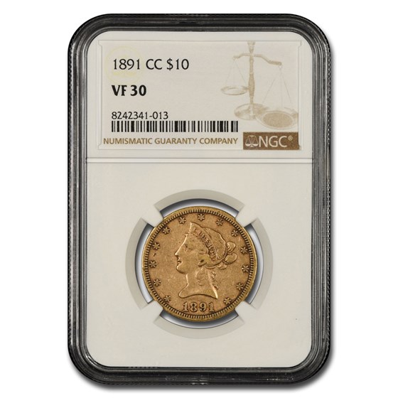 1891-CC $10 Liberty Gold Eagle VF-30 NGC 1891-CC $10 Liberty Gold Eagle VF-30 NGC