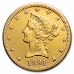 1891-CC $10 Liberty Gold Eagle XF Details (Cleaned)