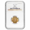 1891-CC $5 Liberty Gold Half Eagle MS-61 NGC