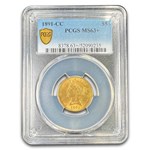 1891-CC $5 Liberty Gold Half Eagle MS-63+ PCGS