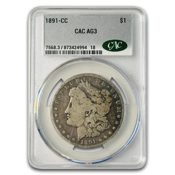 1891-CC Morgan Dollar AG-03 CACG
