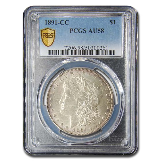 1891-CC Morgan Dollar AU-58 PCGS 1891-CC Morgan Dollar AU-58 PCGS