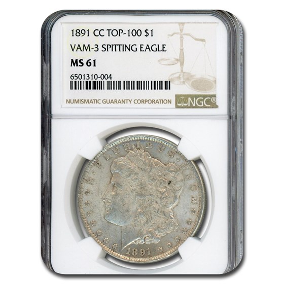 1891-CC Morgan Dollar MS-61 NGC (VAM-3 Spitting Eagle) 1891-CC Morgan Dollar MS-61 NGC (VAM-3 Spitting Eagle)