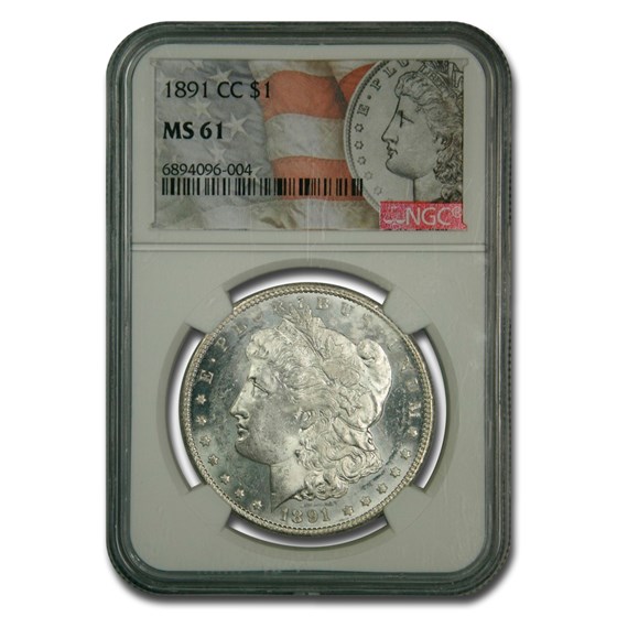 1891-CC Morgan Dollar MS-61 NGC 1891-CC Morgan Dollar MS-61 NGC