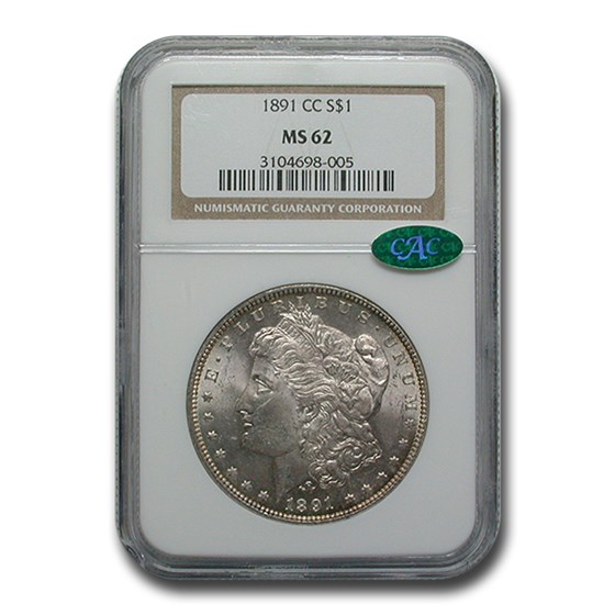 1891-CC Morgan Dollar MS-62 NGC CAC 1891-CC Morgan Dollar MS-62 NGC CAC