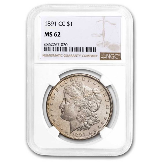 1891-CC Morgan Dollar MS-62 NGC 1891-CC Morgan Dollar MS-62 NGC