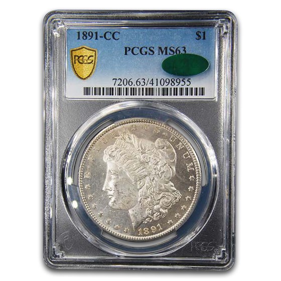 1891-CC Morgan Dollar MS-63 PCGS CAC 1891-CC Morgan Dollar MS-63 PCGS CAC