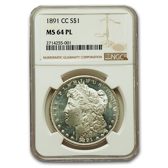 1891-CC Morgan Dollar MS-64 NGC (PL) 1891-CC Morgan Dollar MS-64 NGC (PL)