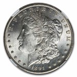 1891-CC Morgan Dollar MS-64 NGC (VAM-3, Spitting Eagle, Top-100)