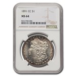1891-CC Morgan Dollar MS-64 NGC