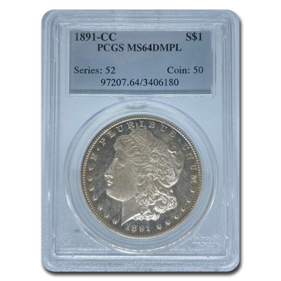 1891-CC Morgan Dollar MS-64 PCGS (DMPL) 1891-CC Morgan Dollar MS-64 PCGS (DMPL)