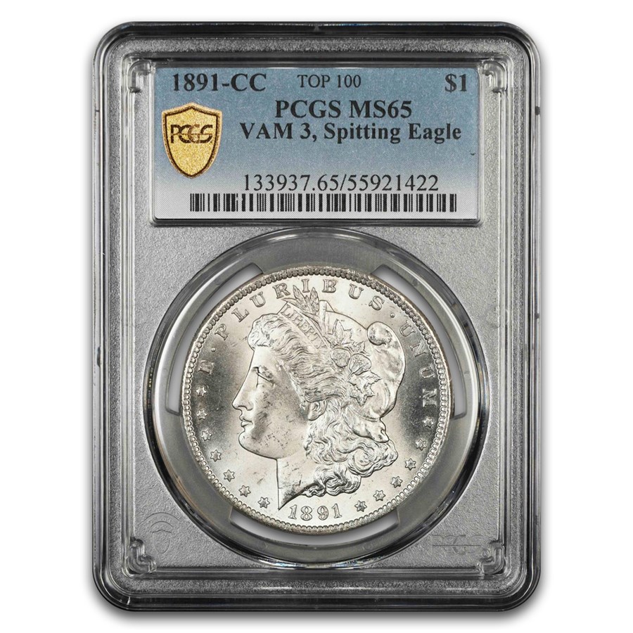 1891-CC Morgan Dollar MS-65 PCGS (VAM 3, Spitting Eagle)