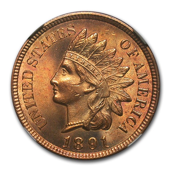 1891 Indian Head Cent MS-64 NGC (Red) 1891 Indian Head Cent MS-64 NGC (Red)