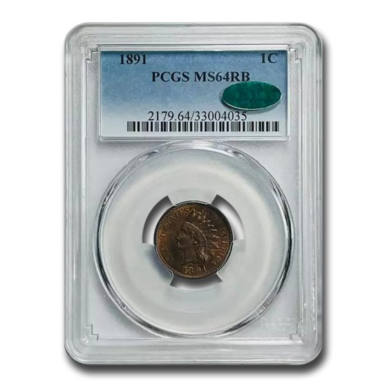 1891 Indian Head Cent MS-64 PCGS CAC (Red/Brown) 1891 Indian Head Cent MS-64 PCGS CAC (Red/Brown)