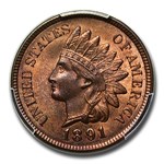 1891 Indian Head Cent MS-64 PCGS (Red/Brown)