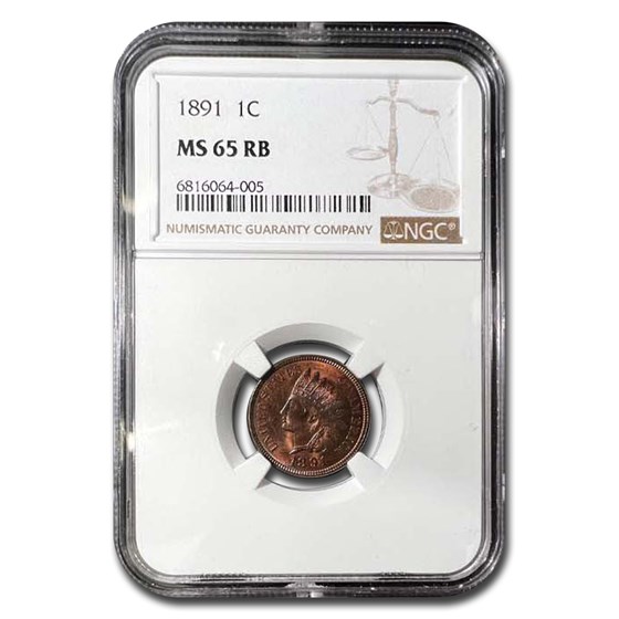 1891 Indian Head Cent MS-65 NGC (Red/Brown)