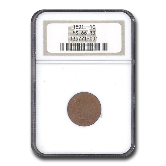 1891 Indian Head Cent MS-66 NGC (Red/Brown) 1891 Indian Head Cent MS-66 NGC (Red/Brown)