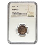 1891 Indian Head Cent PF-64 NGC (Red/Brown)
