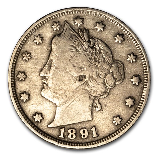 1891 Liberty Head V Nickel Fine 1891 Liberty Head V Nickel Fine