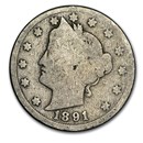 1891 Liberty Head V Nickel Good