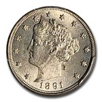 1891 Liberty Head V Nickel MS-64 PCGS