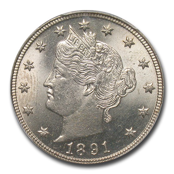 1891 Liberty Head V Nickel MS-64+ PCGS 1891 Liberty Head V Nickel MS-64+ PCGS