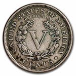 1891 Liberty Head V Nickel VF