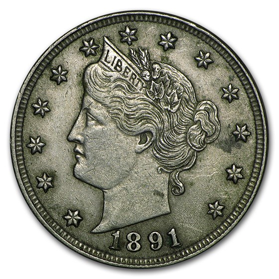 1891 Liberty Head V Nickel XF 1891 Liberty Head V Nickel XF