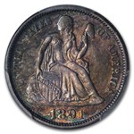 1891 Liberty Seated Dime AU-58 PCGS