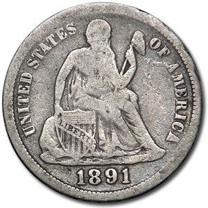 1891 Liberty Seated Dime Fine