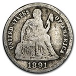 1891 Liberty Seated Dime Good